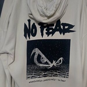 H&M Cream 'No Fear' Graphic Hoodie